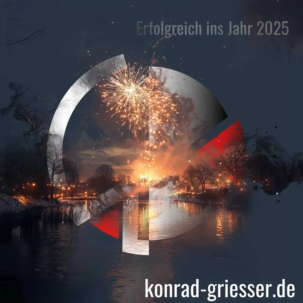 Erfolgreich ins Jahr 2025 — Feuerwerk über der Stadt