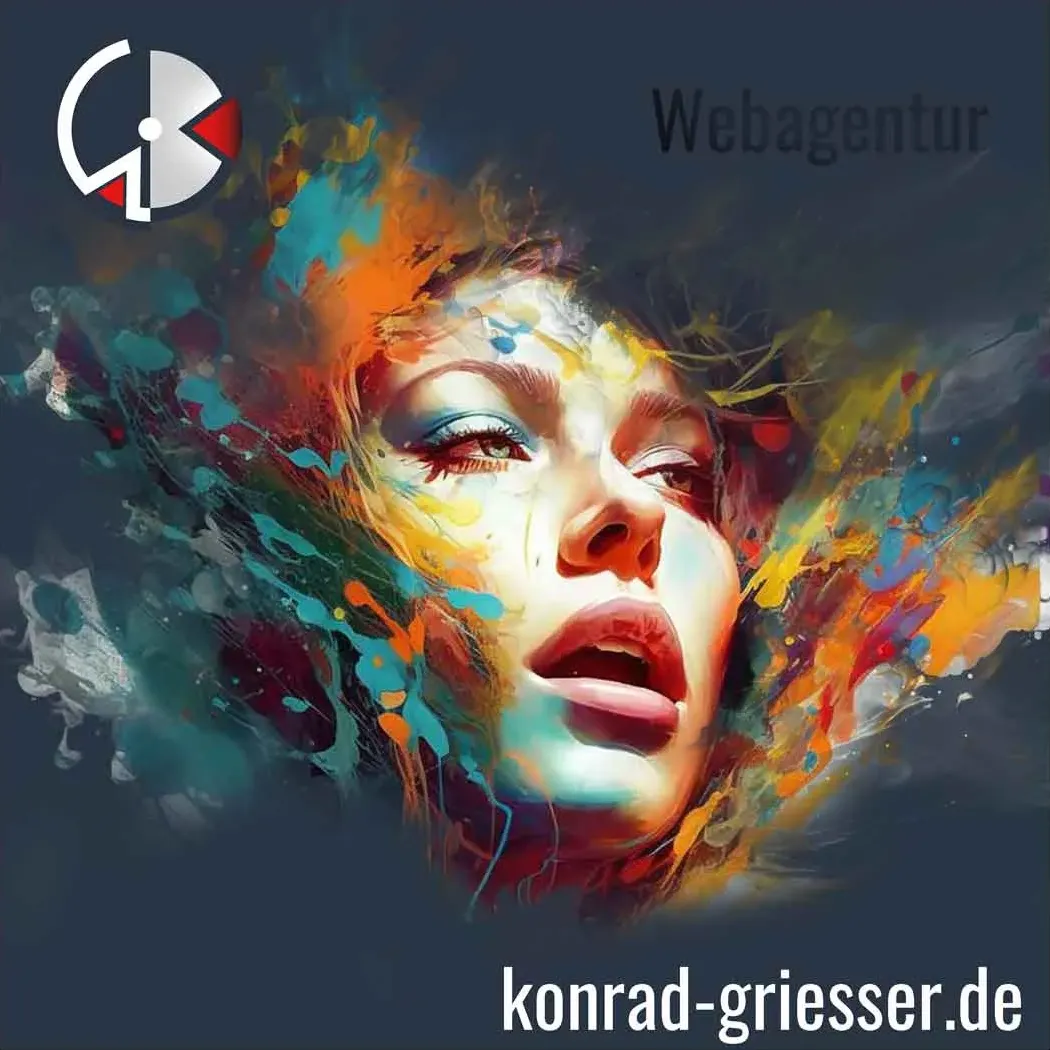 Porträt aus Farbexplosionen — Kunst und Photoshop in der Webseitenerstellung