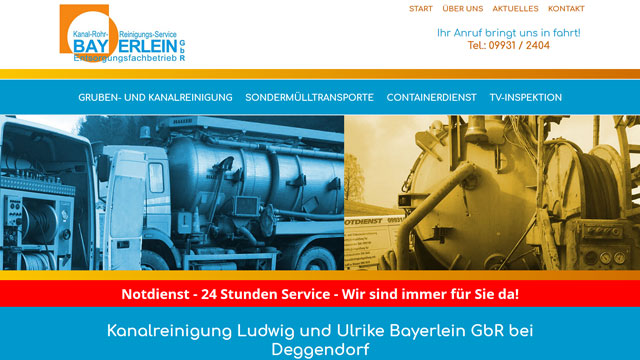 Kanalreinigung Ludwig & Ulrike Bayerlein – Referenz