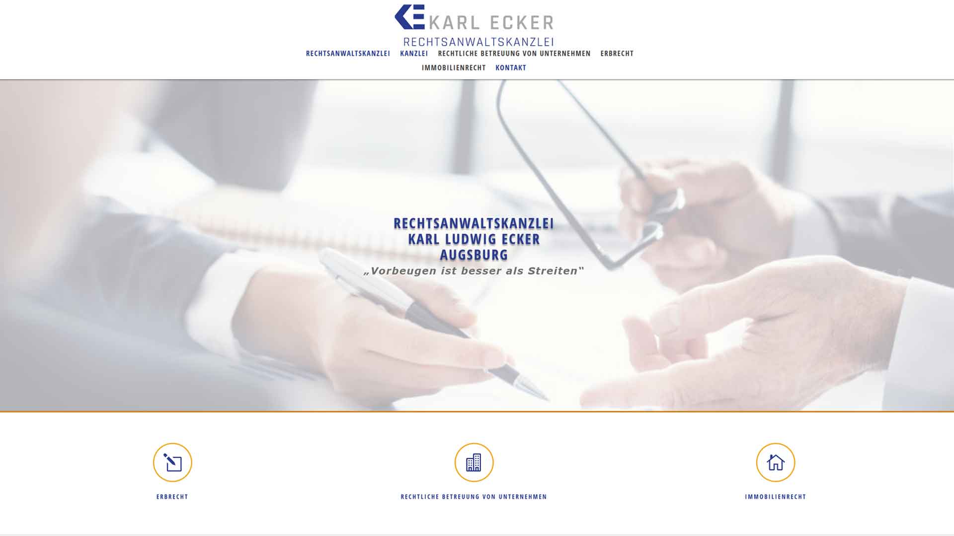 Referenzprojekt: Rechtsanwalt Dr. Karl Ecker Augsburg — Website von Konrad Griesser