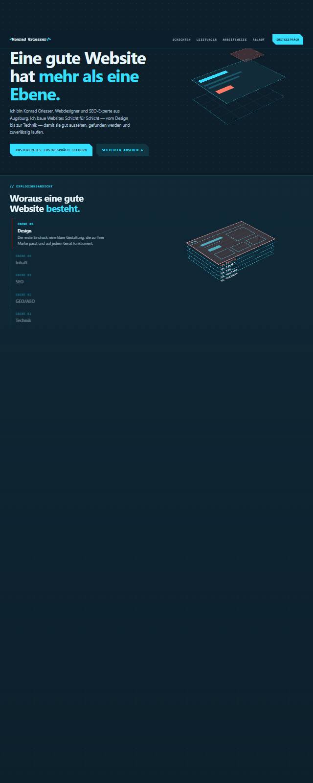 Design-Studie „Iso 3D“ — Website-Beispiel von Konrad Griesser
