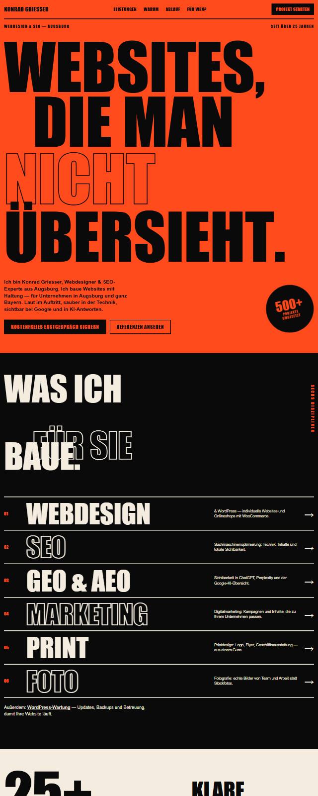Design-Studie „Kinetic Type“ — Website-Beispiel von Konrad Griesser