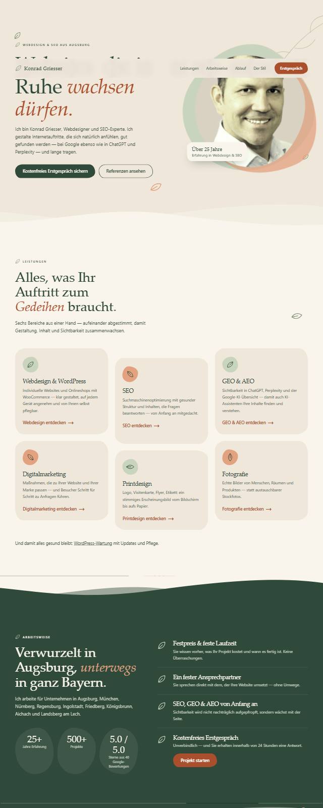 Design-Studie „Organic“ — Website-Beispiel von Konrad Griesser